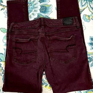 American Eagle Burgundy Jeggings